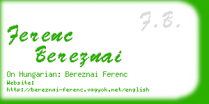 ferenc bereznai business card